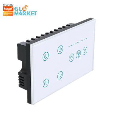 Glomarket Tuya Smart Wall Touch Switch Panel Kaca Lampu Listrik Dan Fan Switch Smart Life Alexa Voice Control