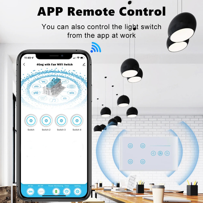 Glomarket Tuya Smart Wall Touch Switch Panel Kaca Lampu Listrik Dan Fan Switch Smart Life Alexa Voice Control