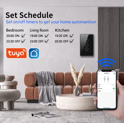Glomarket Tuya Smart Switch Wifi US Electric Wall Switch Google Home Alexa Lampu Lampu Sentuh Switch App Control