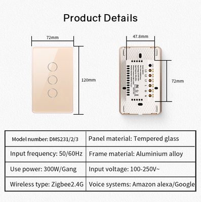 Glomarket Tuya Smart Switch Wifi US Electric Wall Switch Google Home Alexa Lampu Lampu Sentuh Switch App Control