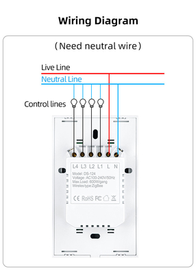 Glomarket Produk Desain Baru Tuya Smart Wifi Wall Switch Us Standar Panel Sentuh Kaca Cahaya Switch Dukungan App Remote Control