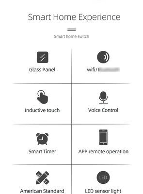 Glomarket Produk Desain Baru Tuya Smart Wifi Wall Switch Us Standar Panel Sentuh Kaca Cahaya Switch Dukungan App Remote Control