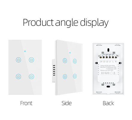 Glomarket Produk Desain Baru Tuya Smart Wifi Wall Switch Us Standar Panel Sentuh Kaca Cahaya Switch Dukungan App Remote Control