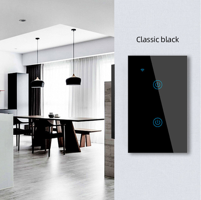 Glomarket Produk Desain Baru Tuya Smart Wifi Wall Switch Us Standar Panel Sentuh Kaca Cahaya Switch Dukungan App Remote Control