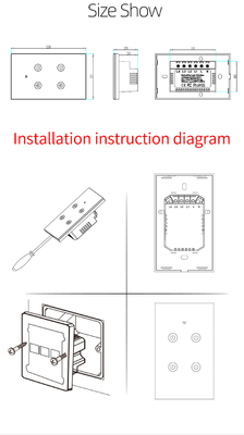 Glomarket Produk Desain Baru Tuya Smart Wifi Wall Switch Us Standar Panel Sentuh Kaca Cahaya Switch Dukungan App Remote Control