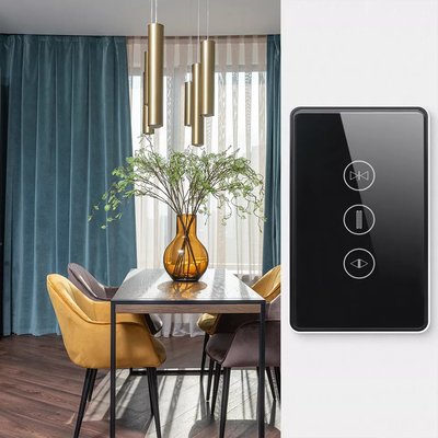 Glomarket Us Standard Tuya Wifi Smart Curtain Switch Tombol Sentuh Kontrol Suara Smart Shutter Switch Alexa Google Home