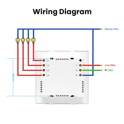 Glomarket Smart Wifi Brasil Standar Smart Home Tuya Smart 4 Gang Switch And Socket Wifi Smart Wall Socket Bekerja Dengan Alexa