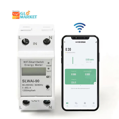 Glomarket Wifi Tuya/Aplikasi Smart Life Remote Control Pelindung Sirkuit Pintar Perangkat Relay Pengukur Energi Pemutus Sakelar