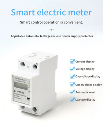 Glomarket Wifi Tuya/Aplikasi Smart Life Remote Control Pelindung Sirkuit Pintar Perangkat Relay Pengukur Energi Pemutus Sakelar