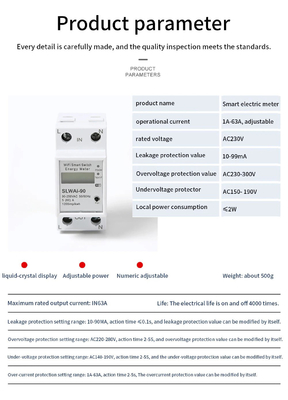 Glomarket Wifi Tuya/Aplikasi Smart Life Remote Control Pelindung Sirkuit Pintar Perangkat Relay Pengukur Energi Pemutus Sakelar