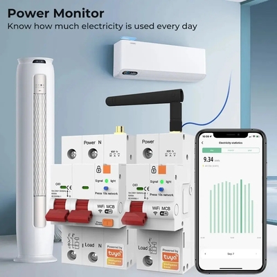 Glomarket Wifi Pemutus Sirkuit Smart Switch Tuya Smart 1p 2p 3p 4p Smart Home System Sirkuit Listrik 4P MCB Pemutus Smart