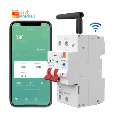Glomarket Wifi Pemutus Sirkuit Smart Switch Tuya Smart 1p 2p 3p 4p Smart Home System Sirkuit Listrik 4P MCB Pemutus Smart