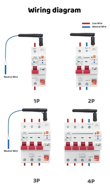 Glomarket Wifi Pemutus Sirkuit Smart Switch Tuya Smart 1p 2p 3p 4p Smart Home System Sirkuit Listrik 4P MCB Pemutus Smart