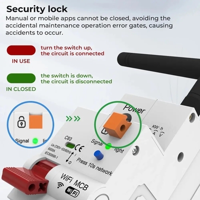 Glomarket Wifi Pemutus Sirkuit Smart Switch Tuya Smart 1p 2p 3p 4p Smart Home System Sirkuit Listrik 4P MCB Pemutus Smart
