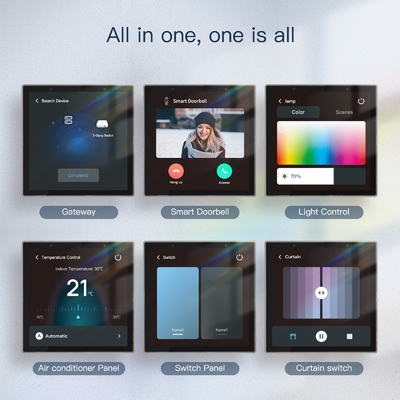 Glomarket Tuya Smart 4 Inci Multi-Fungsi layar sentuh Control Panel Alexa Voice Zigbee Central Control