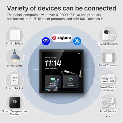 Glomarket Smart Home Control Panel Layar sentuh 4 Inci Multifungsi Wi-Fi Rumah Sistem Musik Latar Belakang Tuya Zigbee Gateway