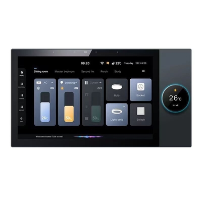 Glomarket Tuya 10 Inch Central Control Panel dengan Musik Play 2 Gang Relay 2 Way Speaker Produk Smart Home Multifungsi